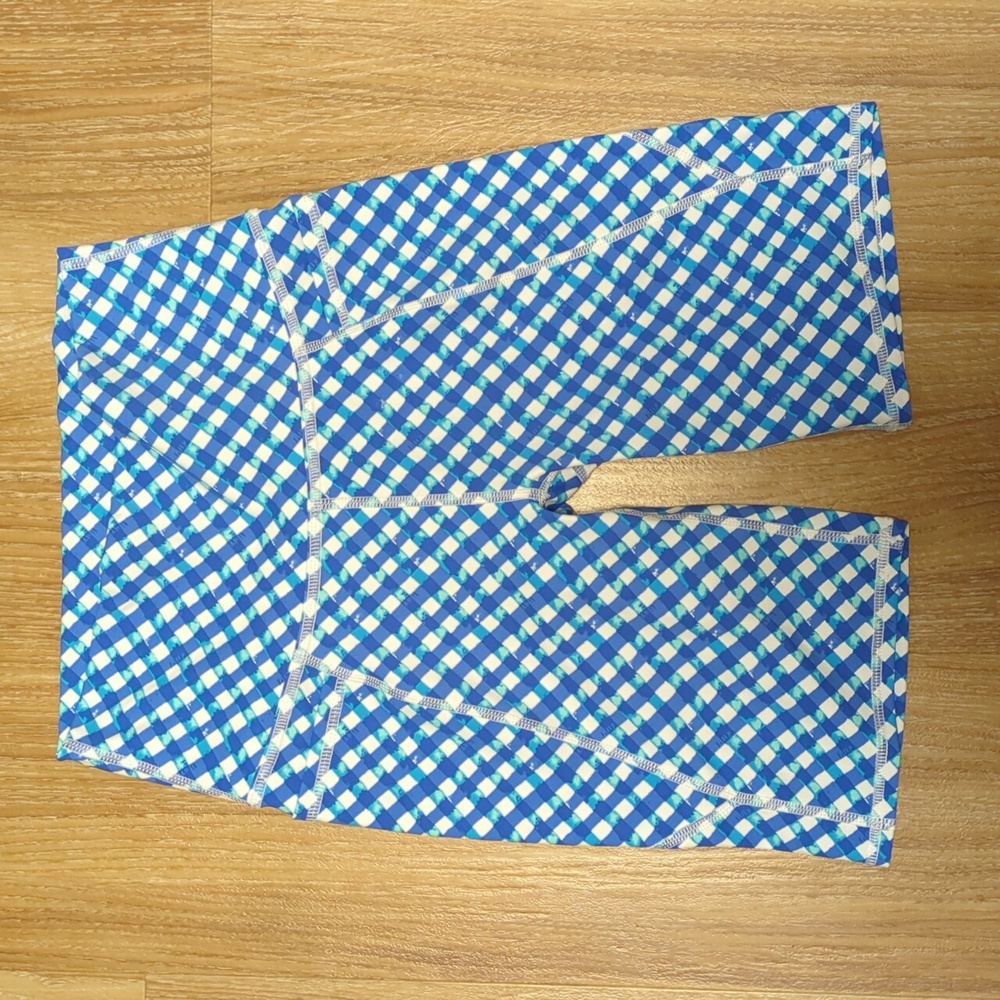 South Beach High Rise Biker Shorts in Double Checking